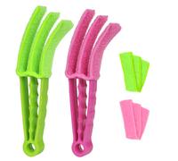 Vicloon Pulisci Persiane, 2pcs Spazzole Per Persiane Con Panno in Microfibra con 4Pcs Ricariche e 1Ocs Pulizia Termosifoni Per La Pulizia di Persiane, Automotive Condizionatore Pulita