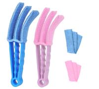 Vicloon Pulisci Persiane, 2pcs Spazzole Per Persiane Con Panno in Microfibra con 4Pcs Ricariche e 1Ocs Pulizia Termosifoni Per La Pulizia di Persiane, Automotive Condizionatore Pulita