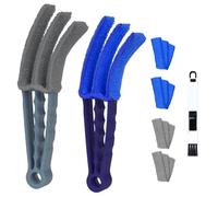 Vicloon Pulisci Persiane, 2Pcs Spazzole per Persiane con Panno in Microfibra, Pulizia di con 4Pcs ricariche e 1Pcs Pulizia Termosifoni per la di, Automotive Condizionatore