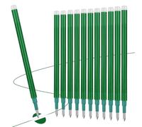 Vicloon Ricariche per Penna Cancellabile, 12pz Refill Penne Cancellabili Set, Punta Della Penna 0,7 mm, Facili da Cancellare, Stile di Scrittura Scorrevole, per la Scuola Vita Quotidiana (Verde)