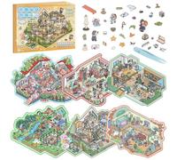 Vicloon scene di cabine simulate in miniatura,Libro adesivo con paesaggio in miniatura,decalcomanie 3D per la dei cartoni animati con Una Pinzetta,cartoni animati carini adesivi per adulti e bambini