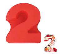 Vicloon Stampi Numeri Grandi, Stampo Torta Numero 2, Antiaderenti e Rilascio Rapido Tortiera Silicone, Stampi con Forme Particolari per DIY Torta, Matrimonio, Compleanno, Anniversario, 8,66x10,24 Zoll
