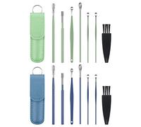 Vicloon Strumenti per Pulizia dell’Orecchio, 14PCS Pulizia Orecchio, Strumenti per Pulizia dell’Orecchio in Acciaio Inox, con Scatola Portaoggetti in PU, per Adulti e Bambini Pulizia Dellorecchio