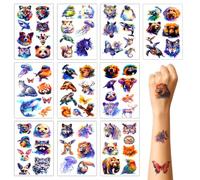 Vicloon Tatuaggi per bambini,Tatuaggi Temporanei con Animali da Safari Ad Acquerello per Bambini,10 Fogli,Stickers Trasferelli per Regali Gratificanti per Ragazze Ragazzi,Feste di Compleanno
