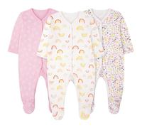 Vicloon Tutine per Bambini, 3 Pezzi Tutine per Neonati in 100% Cotone, Pigiamino per Neonato, a Maniche Lunghe, Senza Piedi, Tutina Aderente da Neonato per 6-9 Mesi Bambini e Bambine