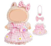Vicloon Vestiti per bambole da 17 cm, Adatti per Bambole Labubu da 17 cm, Accessori per La-bubu, Abbigliamento per La-Bu, con 1 Abito, 1 Forcina, 1 Fotocamera
