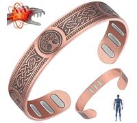Vicmag Bracciale in rame con magneti da uomo, ultra rigido, magnetico, in rame, da uomo, 99,99% puro rame, misura regolabile, con confezione regalo, 18 cm