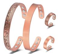 Vicmag Braccialetto magnetico in rame per donne e uomini, con magneti ultra resistenti, 100% rame puro, regalo
