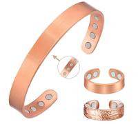 Vicmag Braccialetto magnetico in rame per donne e uomini, con magneti ultra resistenti, 100% rame puro, regalo
