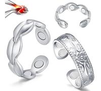 Vicmag Rame Magnetico Anello Donna Rame Dito pollice 100% Rame Puro Solido Gioielli Regalo Regolabile, Metallo, Nessuna pietra preziosa