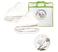 Vico Casa® Piumino piazza e mezzo 4 stagioni, in 100% piuma d’oca, Modello Cortina Duo / 3+2 punti di calore; Due piumoni 200x200cm con bottoni e asole da unire per l'inverno