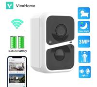 VicoHome Camera WiFi a Batteria 3MP IP65 con PIR Visione Notturna e Audio 2 Vie