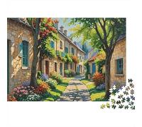 Vicolo di Borgo Puzzle 1000 Pezzi Giardino Luminoso Puzzle per Adulti Gioco di Puzzle 1000 Pezzi Relax Decorazione Regalo 52x38cm/1000pcs