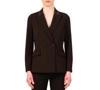 Vicolo giacca blazer doppiopetto in crepe marrone L