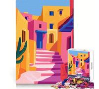 Vicolo tranquillo dai colori pastello, arte minimalista per adulti, puzzle da 1000 pezzi, benessere mentale, piacevole svago, taglio preciso, regalo significativo (38x52cm)