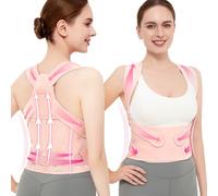 Vicorrect Posture Corrector per donne e uomini: fascia per la schiena per alleviare il dolore nella parte superiore della schiena e delle spalle (rosa, L)