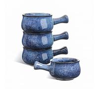 vicrays Ciotole per zuppa di cipolle francesi con manici, 760 ml, per zuppe, peperoncino, stufato di manzo, resistenti alle scheggiature, lavabili in lavastoviglie e adatte al microonde, set da 4