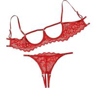 VicSec Completi Intimi da Donna Set Lingerie Donna Babydoll Sexy Confortevole Reggiseno Pizzo Babydoll Aperto con Reggiseno e Perizoma per La Notte di Nozze Vacanze in Luna di Miele Viaggio, S-XL