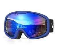 VICTGOAL Maschera da Sci Uomo Donna, Occhiali da Sci Anti-UV Protezione Anti-Nebbia, OTG Progettato Occhiali Lente Sferica per Gli Sport Invernali Neve Sci Snowboard (Blu)