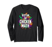 Victim of Chicken Math Funny Backyard Poultry Farmer Maglia a Manica