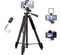 Victiv 162cm Treppiede Smartphone, Cavalletto per Smartphone da Viaggio con Telecomando e Supporto per Cellulare, Leggero e Portatile Tre Piedi per Telefono, Compatibile con iPhone & Android