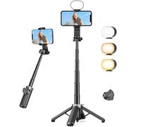Victiv Mini Bastone Selfie con Luce, Treppiede Smartphone Leggero e Compatto con Telecomando, Portatile Selfie Stick iPhone Tripode Cellulare Compatibile con iPhone 17/16/15/14/13/12 Samsung & Huawei