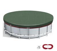 Victoam Copertura per piscina rotonda, 460 cm, per piscina 366-400 cm, copertura invernale 2 in 1, in materiale PE da 200 g/m², per l'estate e l'inverno, protezione dai raggi UV, antivento e