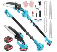 Victoam Tasto alto a batteria 2 in 1, motosega da 8 pollici e pulsante elettrico con batteria 2 x 3000 mAh, asta di ritardo fino a 2 m, pulsante elettrico per rami di alberi, taglio del legno