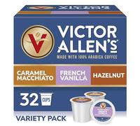 Victor Allen 's Coffee Variety Pack (French Vanilla Flavored, Caramel Macchiato, Nocciata), 32 Count, Single Serve Coffee Pods for Keurig K Cup Brewers