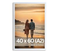 Victor Cornice Dix 40x60 cm in Bianca - Cornice Moderna in Legno con vetro acrilico infrangibile - Legno - Cornice 40x60 Bianca