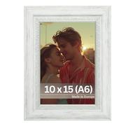 Victor Cornice Foto Boho Bianco 10x15 cm, Acrilico Infrangibile, Striscia 30x16 mm, Stile Vintage Rustico, Cornice Straordinaria, Ideale per Foto e Decorazione.