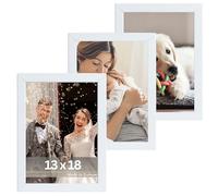 Victor Cornice Klee Set da 3 13x18 cm in Bianca - Moderna in Legno - Cornice Bianca 13x18