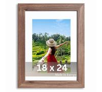 Victor Cornice Passepartout Richter Marrone in 18x24 cm con Passepartout 13x18 cm - Cornice Legno - Striscia: 25x20mm - Cornice Marrone 18x24