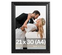 VictoR Cornice portafoto artistica antica "Chagall" in nero - 21 x 30 cm (A4) - cornice decorativa 20 x 30 cm vintage - adatta per documenti - testimonianze - cornice nera A4 - barocca