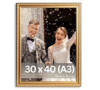 Victor, cornice portafoto artistica in stile antico "Chagall" (verde e oro, 30 x 40 cm)