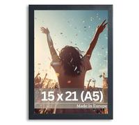 VictoR Cornice portafoto Dali 15 x 21 cm (A5) nera - Cornice portafoto in legno A5 - Cornice portafoto nera 15 x 21 cm - moderna cornice in legno con vetro acrilico infrangibile