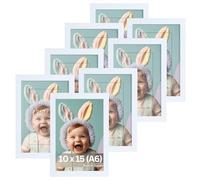 Victor cornice portafoto “Dali” bianca 10x15 cm set da 8 | Legno moderno - vetro acrilico - design moderno - decorazione d’interni