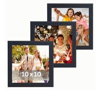 Victor cornice portafoto “Dali” nera 10x10 cm set da 3 - legno moderno - vetro acrilico - design moderno - decorazione d’interni