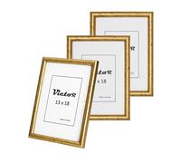 Victor cornice portafoto “David” oro 13x18 cm set da 3 - profilo: 14 x 17 mm - vetro acrilico - design moderno - decorazione shabby chic