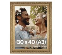 Victor cornice portafoto “Leonardo” marrone 30x40 cm - stile barocco - cornice antica - vetro acrilico infrangibile - fabbricata in Europa
