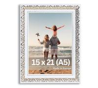Victor cornice portafoto “Rubens” oro bianco 15x21 cm - profilo: 30 x 20 mm - stile barocco antico - vetro vero - decorazione per la casa