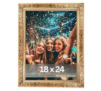 VictoR Cornice portafoto vintage color oro, 18 x 24 cm "Vermeer", antica cornice barocca con vetro acrilico, robusta parete posteriore in MDF, per formato verticale e orizzontale, formato A4, colore