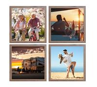 VictoR "Klee" - Set di 4 cornici portafoto in legno, design semplice, 21 x 21 cm, colore: marrone - Set di cornici in legno 21 x 21