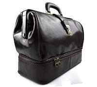 VICTOR LINE SRL Borsa Dottore Vera Pelle Doppio Fondo Colore MARRONE SCURO- Made In Italy - Artigiani Toscani