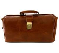 VICTOR LINE SRL Borsa Medico/Dottore Unisex In Vera Pelle 100% Colore Cognac - Made In Italy - Artigiani Toscani