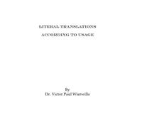 Victor Paul Wierwille Literal Translations According to Usage (Tascabile)