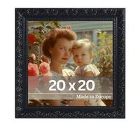 Victor Rubens Cornice portafoto, 20 x 20 cm, nero, telaio: 30 x 20 mm, con vero vetro, stile barocco vintage, quadrata