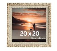 Victor Rubens Cornice portafoto, 20 x 20 cm, oro e beige, telaio: 30 x 20 mm, con vero vetro, stile barocco vintage, dorata, quadrata