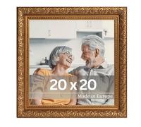 Victor Rubens Cornice portafoto, 20 x 20 cm, oro/marrone, con telaio 30 x 20 mm, con vero vetro, stile barocco vintage, quadrata
