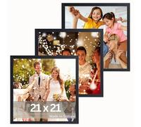 VictoR Set di 3 cornici portafoto Dali, 21 x 21 cm, colore nero, cornice quadrata, in legno, 21 x 21 cm, colore nero, 21 x 21 cm